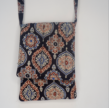 Load image into Gallery viewer, Ajrakh Printed black Sling bag