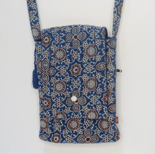 Load image into Gallery viewer, Ajrakh Printed Blue Sling bag