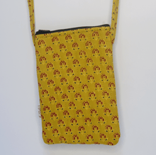 Load image into Gallery viewer, Block Printed Yellow Sling Bag