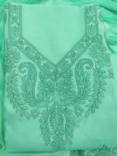 Load image into Gallery viewer, Cotton Sea Green Unstitched Chikankari Suit set
