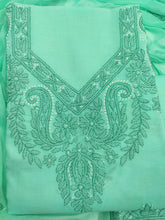 Load image into Gallery viewer, Cotton Sea Green Unstitched Chikankari Suit set