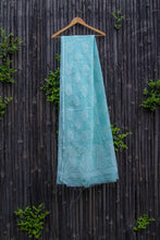 Load image into Gallery viewer, Bageecha Blue Chikankari Dupatta