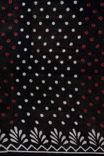 Load image into Gallery viewer, Basant Red &amp; Black Dotted Block-Printed Saree
