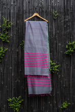 Load image into Gallery viewer, Silver Spring Pink-Striped Handwoven Silk Dupatta
