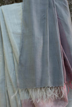 Load image into Gallery viewer, Grey &amp; Dark Grey Color-Blocked Bhagalpuri Cotton-Silk Saree
