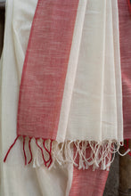 Load image into Gallery viewer, Cherry Cream Naturale Handwoven Bhagalpuri Cotton Saree
