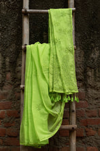 Load image into Gallery viewer, Nawaab Green Kota Doria Chikankari Sarees
