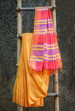 Load image into Gallery viewer, Amber &amp; Red Bhagalpuri Cotton-Silk Saree
