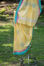 Load image into Gallery viewer, Saanjh Yellow Fulia Cotton Saree
