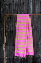 Load image into Gallery viewer, Chamakdhaari Pink &amp; Golden Beige Bhagalpuri Silk Stole
