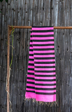Load image into Gallery viewer, Chamakdhaari Pink-Black Bhagalpuri Silk Stole
