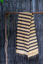 Load image into Gallery viewer, Chamakdhaari Golden Beige-Black-Neon Bhagalpuri Silk Stole
