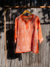 Load image into Gallery viewer, Roshan Orange Chikankari Kurta