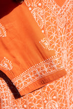 Load image into Gallery viewer, Roshan Orange Chikankari Kurta