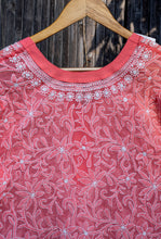 Load image into Gallery viewer, Coral Georgette Chikankari Kurta