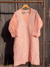 Load image into Gallery viewer, Noor Peach Chikankari Kurta