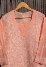 Load image into Gallery viewer, Noor Peach Chikankari Kurta