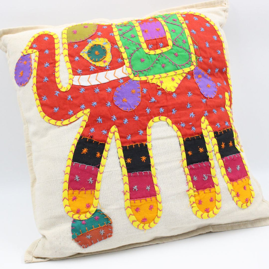 Hand Embroidery Elephant Cushion Cover