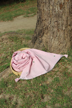 Load image into Gallery viewer, Pastel Pink Mirror Work Mul Cotton Stole
