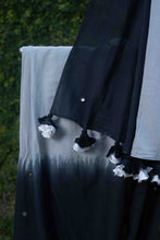 Load image into Gallery viewer, Sukoon Mirrorwork Black Mul Cotton Sari
