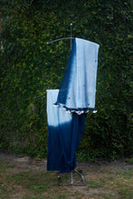 Load image into Gallery viewer, Sukoon Mirrorwork Blue Mul Cotton Sari
