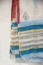 Load image into Gallery viewer, GulBano Phool-Daan Buta Block-Printed Chanderi Dupatta