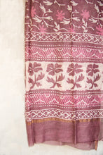 Load image into Gallery viewer, GulBano Pink Dabu Block-Printed Chanderi Dupatta