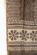 Load image into Gallery viewer, GulBano Grey Dabu Block-Printed Chanderi Dupatta