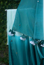 Load image into Gallery viewer, Sukoon Mirrorwork Green Mul Cotton Sari

