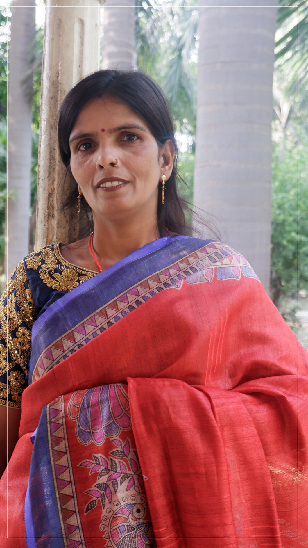 Madhubani khewa silk saree