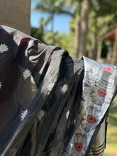 Load image into Gallery viewer, Mangalgiri Black Cotton silk saree
