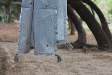 Load image into Gallery viewer, Pastel Blue Mirror Work Mul Cotton Stole
