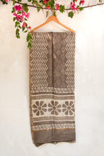 Load image into Gallery viewer, GulBano Grey Dabu Block-Printed Chanderi Dupatta
