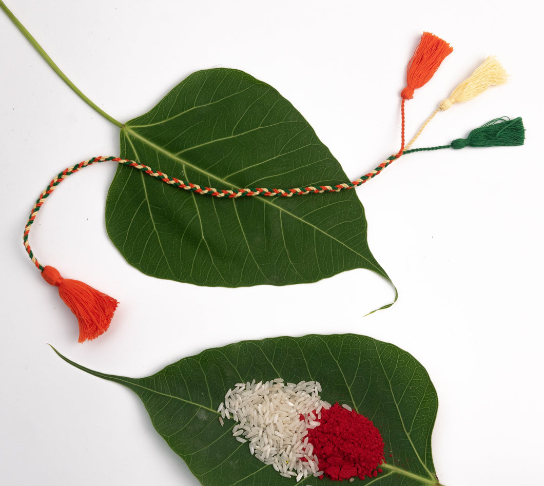 Tri Colour Thread Rakhi